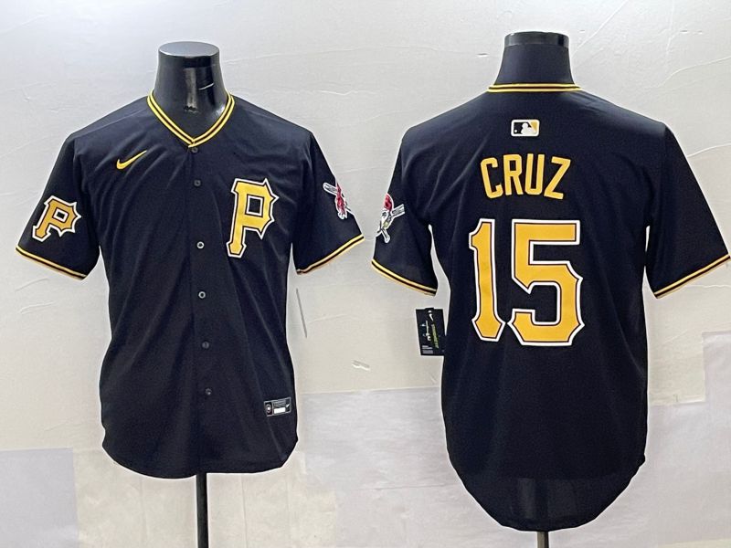Men Pittsburgh Pirates #15 Cruz Black Game 2025 Nike MLB Jersey style 5->pittsburgh pirates->MLB Jersey